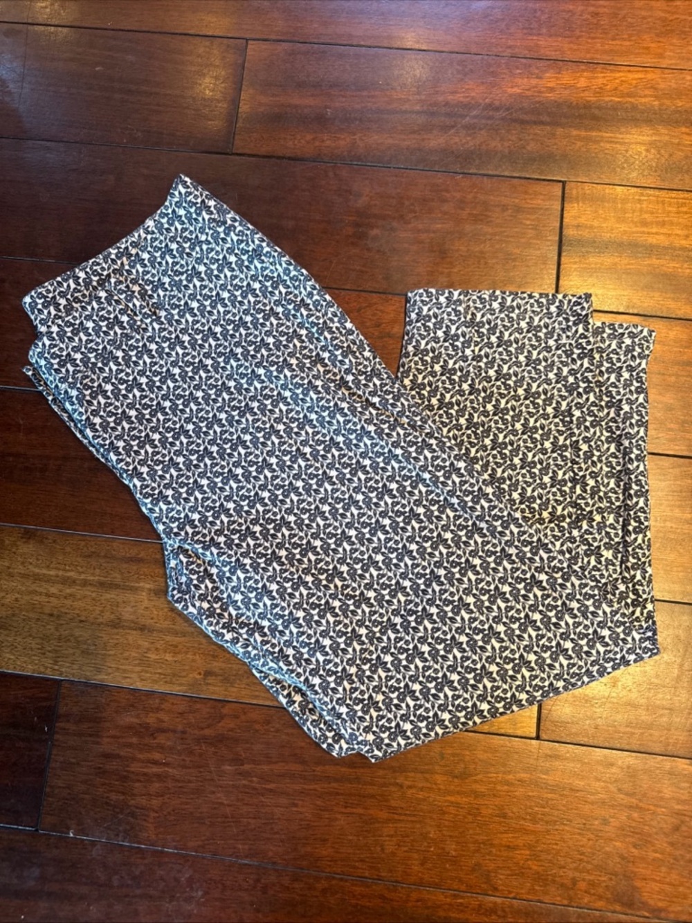 Ann Taylor Signature Crop Dress Pants Womens Size 10 Blue And White Floral